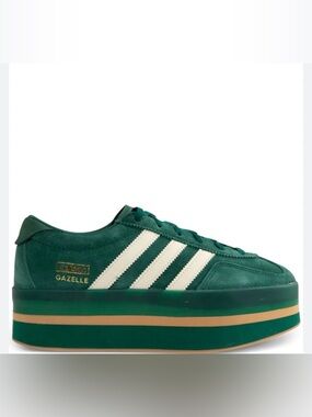 RESERVED Adidas Gazelle Green Suede Platform Sneaker